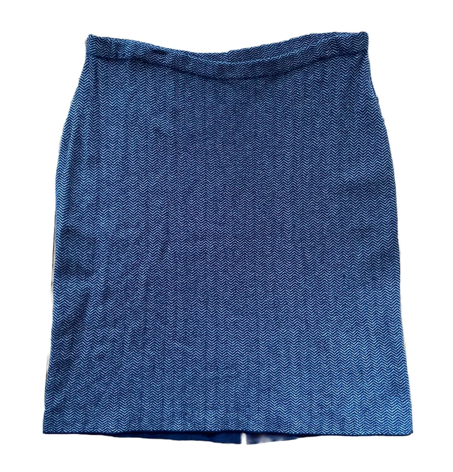 J Jill Wearever Collection Soft Wool Blend Navy Herringbone Sweater Skirt Sz 2X