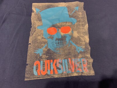 Quicksilver Long Sleeve T Shirt Sz M Blue Awesome Graphic!