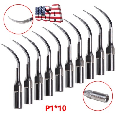 10 Pcs Dental Ultrasonic Piezo Scaler Perio scaling Tips P1 Fit EMS Woodpecker