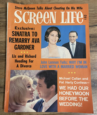 Screen Life January 1969 Vintage Magazine Steve McQueen John Lennon Sinatra 