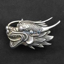 Old Style Dragon Head Belt Buckle, Exquisite Copper Belt Buckle