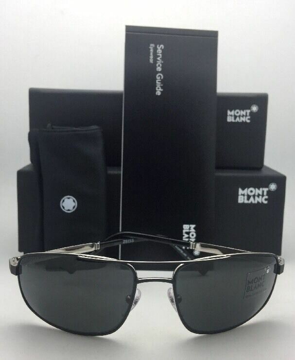 G*t様 MONTBLANC 2本セット ⑤⑨ New MONTBLANC Sunglasses MB 650S 02A 60-17 Matte Black Aviator w
