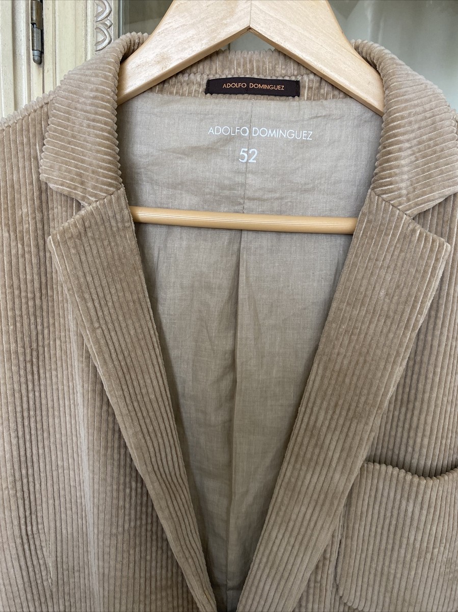 ADOLFO DOMINGUEZ ガウンコート 38 キャメル ウール混 Adolfo Dominguez Jacket Corduroy Size 42 Light Beige 100% Cotton