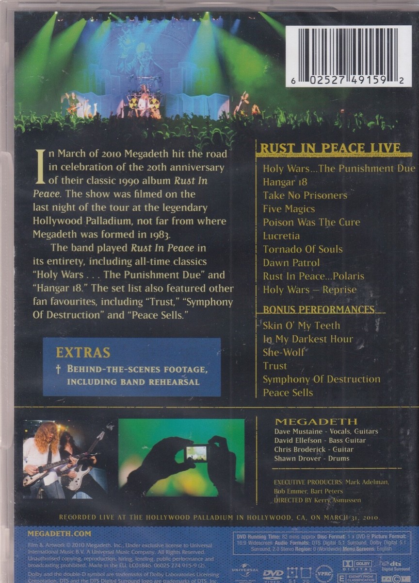 (未使用･未開封品)Rust in Peace Live [DVD] Amazon.com: Rust In Peace Live : Megadeth: Movies & TV