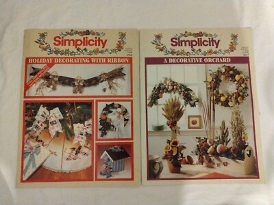 simplicity craft pattern books lot of 2 Holiday Decorating With Ribbons Orchard 