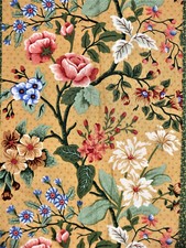 COTTON FABRIC Fancy Tree by Thimbleberries, 2006 floral print stripes shevron