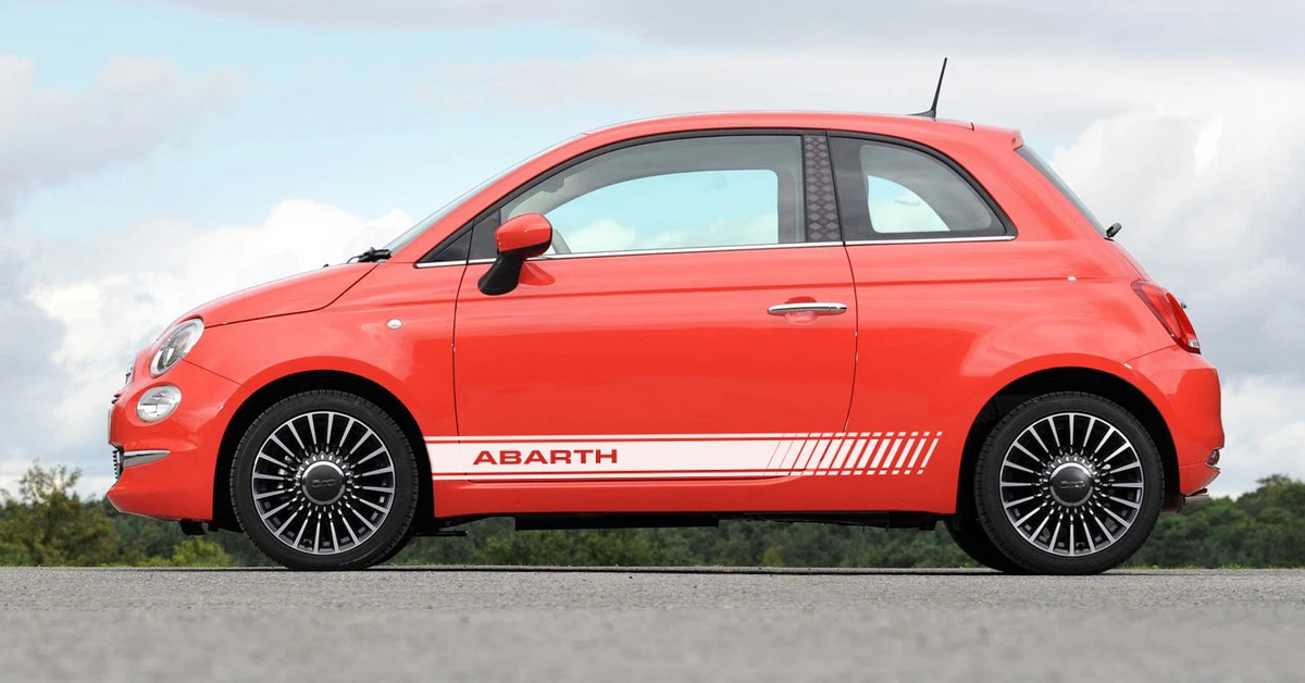 Fiat 500 Abarth Car Side Skirt Stickers Italian Flag decal graphic