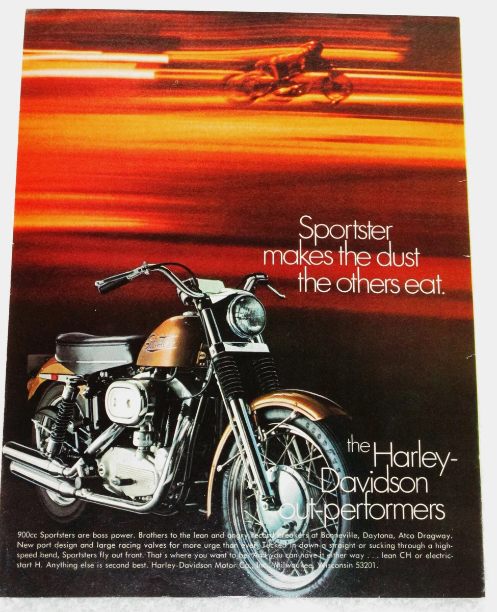 1970 Harley Davidson 900cc Sportster Ad