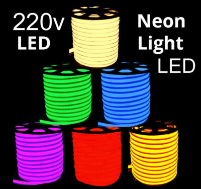 220 V LED Neon Lichtschlauch kommerziell flexibel zum Selbermachen Schild Dekor dimmbar + UK-Stecker