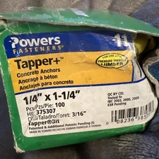 (100-Pk) Hillman Hex Washer Head Slotted Tapper Concrete Screw Anchor 1/4x1-1/4"