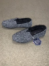 Toms Alpargata Black cozy sweater knit slip on shoes size US 7 NWT