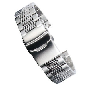 Montre luxe acier inoxydable pour homme avec fermoir bouton bracelet solide  22mm | eBay