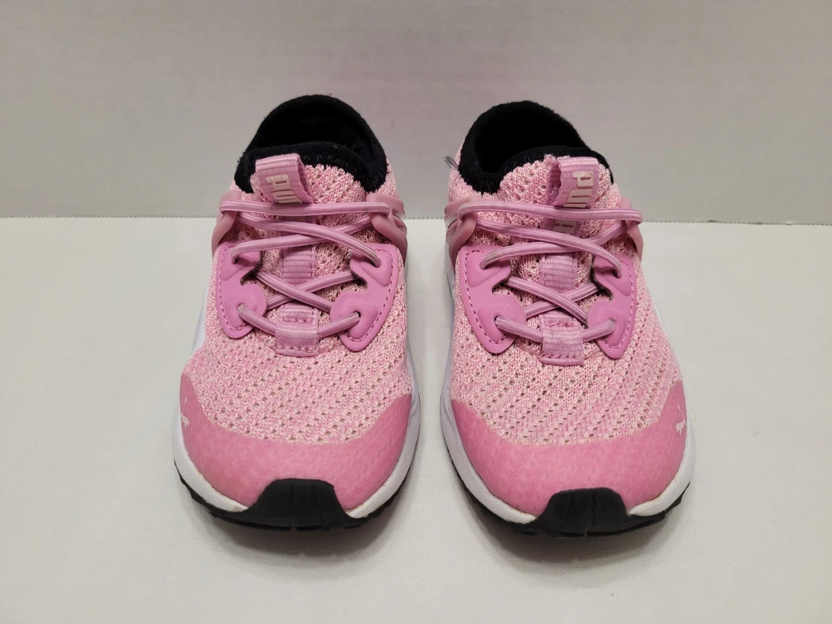 Puma girls youth kids pink soft slip on sneakers shoes size 7