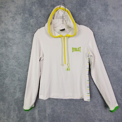 Everlast Womens Hoodie Sz S White Pullover Long Sleeves Stretch Poly  Spandex