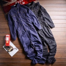Mens Denim Rompers Detachable Overalls Pants Jumpsuit Lapel Zipper Jeans Trouser