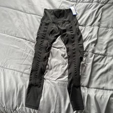 NWT Sweetflexx Front Flex Capri Resistance Leggings Size 4 Black