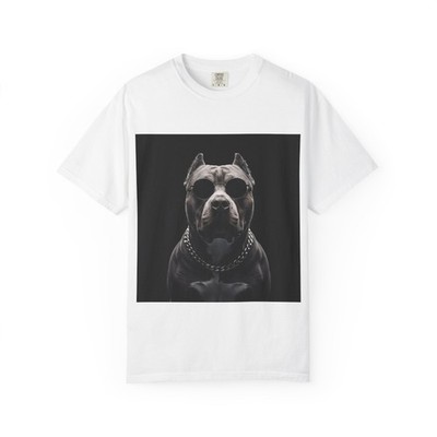 Pitbull Dog Sunglasses Chain Graphic T Shirt Mens Streetwear Bully Breed Tee