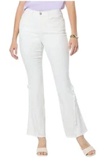 DG2 by Diane Gilman Women's New Classic Frayed Seam Bootcut Alabaster