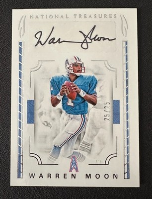 2016 National Treasures Warren Moon Signatures Auto Bookend 25/25 Oilers #48