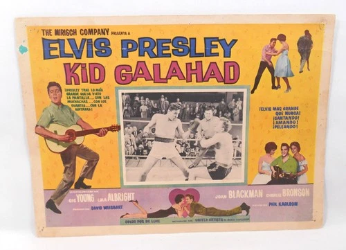 KID GALAHAD 1962 Mexico Lobby Card Elvis Presley Boxing Rock & Roll Musical