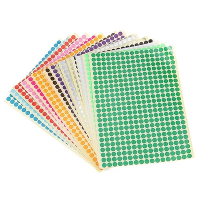 16 Pcs 6MM Color-Coding Sticker Dots Bright Color Circle Dot Labels Mixed - Image 1 of 4