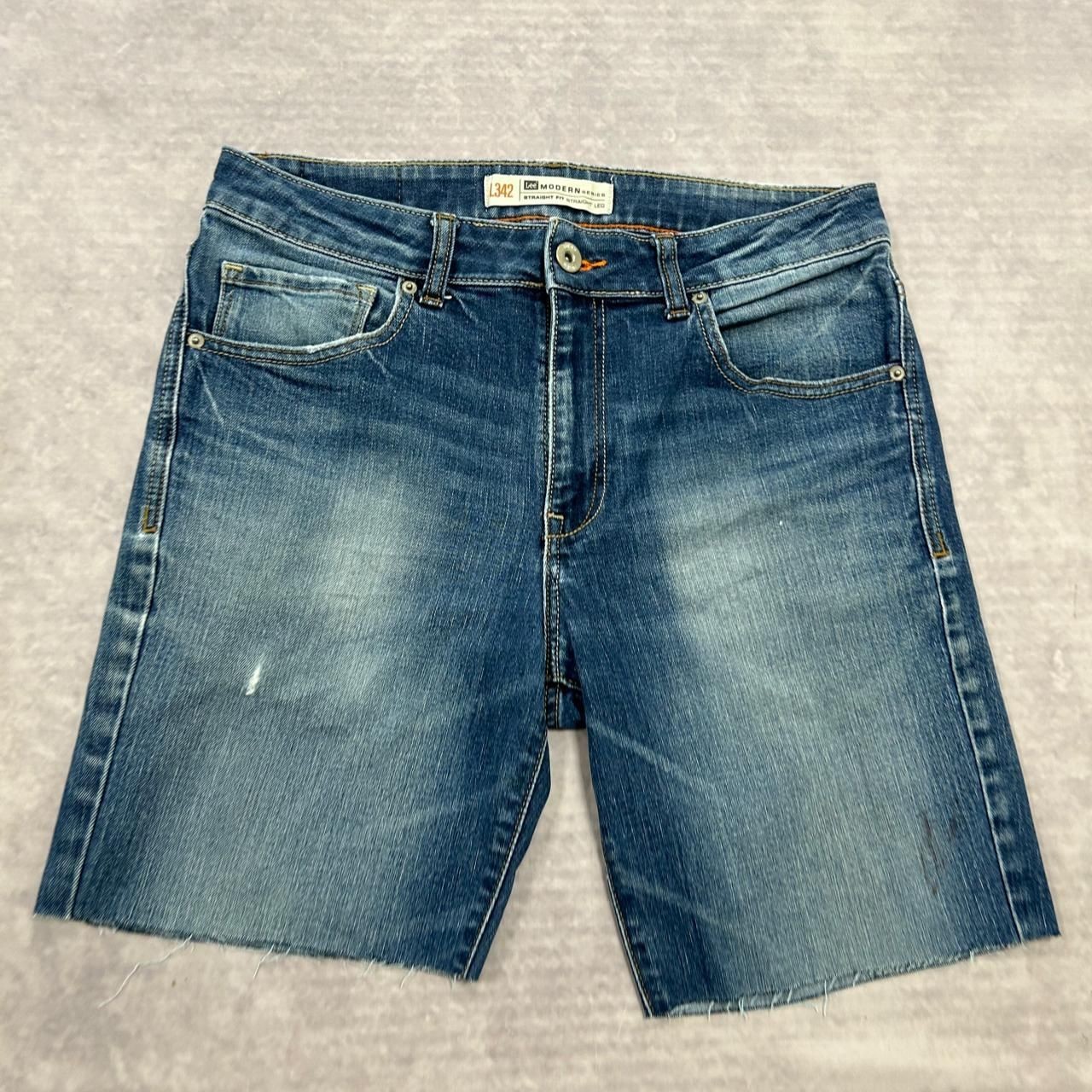 Lee Shorts Straight Fit Cut Off Denim Shorts Men's 32 thumbnail 2