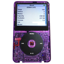 Apple iPod Classic Clear 🟣 5th Gen (Full Refurb, 2000mah Battery, Wolfson DAC)