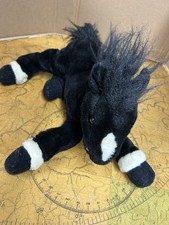 Animal Alley Toys R Us Black White Horse Pony 2000 Vintage Plush Stuffed 12"