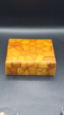 Alt Butterscotch Amber Box Schatulle 217Gr Antik Kiste Bernstein Schmuckschatull