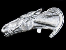SF09138 VINTAGE 1970s  HORSE  WESTERN  COWBOY BELT BUCKLE