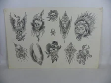 Vintage 80's Pinky Yun 11x17 "Skulls". In fair condition.