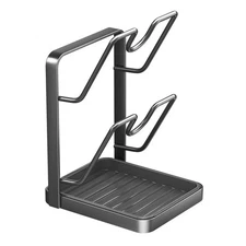 Pot Lid Holder Pot Lid Organizer Spoon Rest Rag Holder For Kitchen Countertop