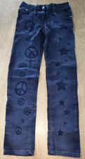girls DARK BLUE JEANS pants size 10 STARS ALL OVER LITTLE MISS MATCHED CUTE 
