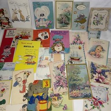 Vintage 30 MCM Greeting Cards Unused Mixed Occasion Made In USA New Old Stock