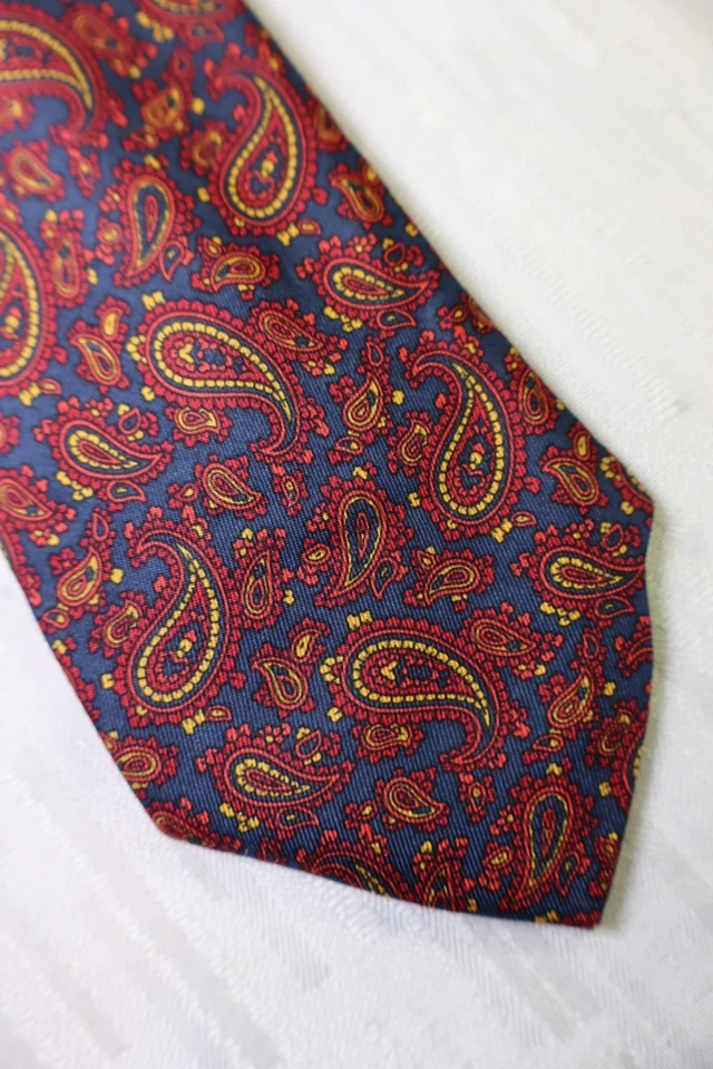 CORBATA CORBATA LES COPAINS 100% SEDA HECHA EN ITALIA CLÁSICA VINTAGE Foto 2 de 4