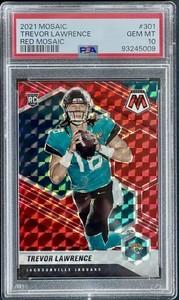 2021 Mosaic Trevor Lawrence Rookie Red Mosaic Prizm RC #301 PSA 10 GEM MINT
