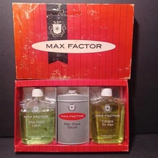 Vintage Max Factor Men's Gift Set After Shave Lotion Cologne After Shave Talcum