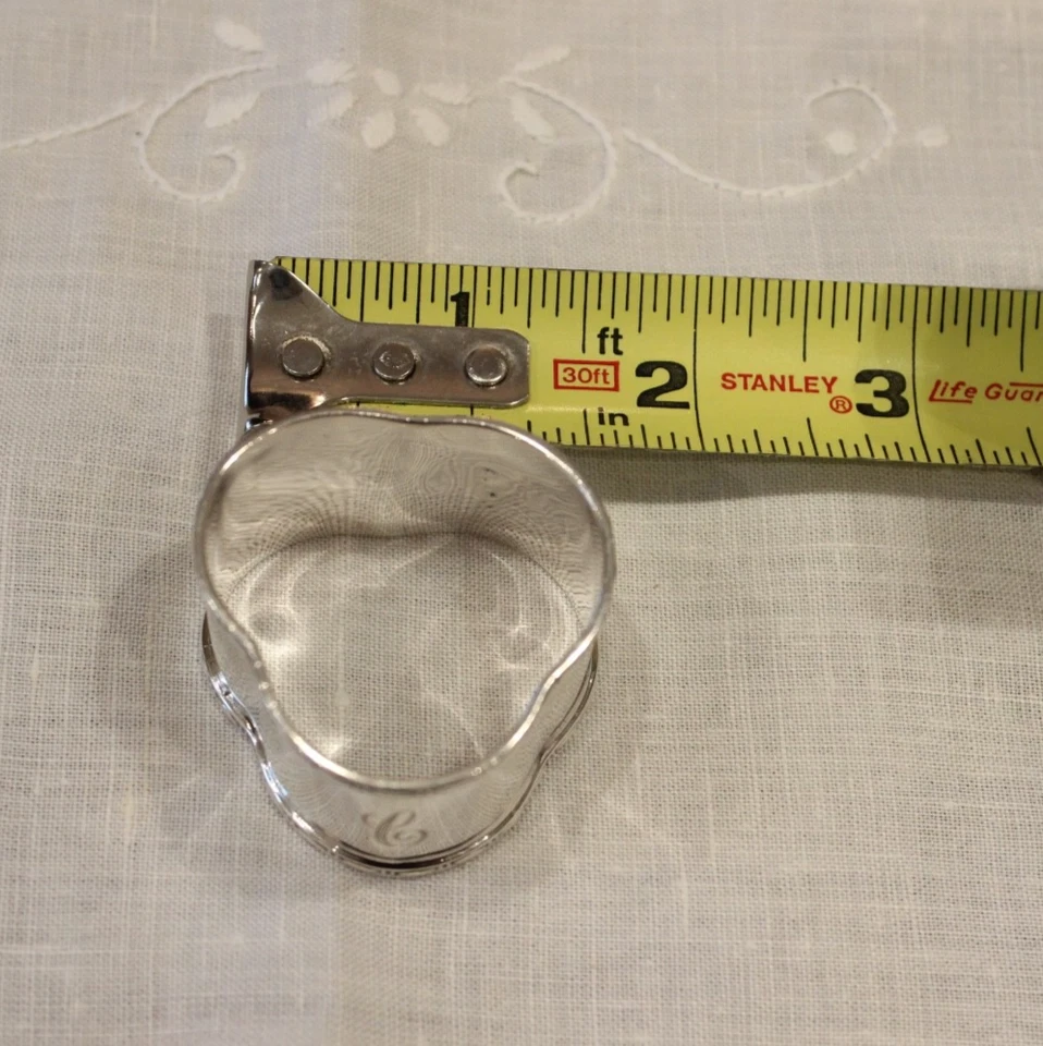 Antique Sterling Silver Napkin Ring - Monogram “C” - English Hallmark - Image 3 of 4