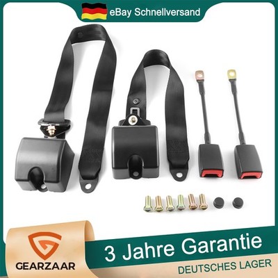 2x 3 Punkt Automatikgurt Sicherheitsgurt Universal Gurtpeitsche & E Prüfung