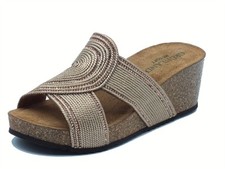 Grunland ERSI CB0820 Cipria Sandali scalsati per Donna in sintetico rosa zeppa a