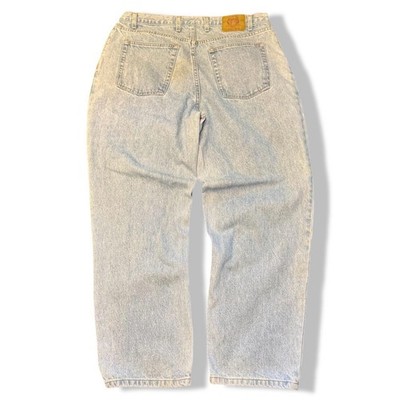 VINTAGE Bugle Boy Jeans Mens 38x30 Blue Wide Leg Baggy Light Wash Skater USA 90s