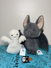 Authentic Jellycat Broox Bat Mysti Ghost Halloween Retired W./Dust Bag US Sell