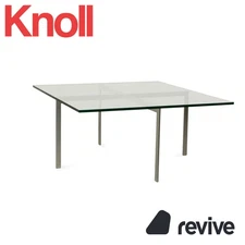 Knoll International Barcelona Glass Coffee Table Chrome