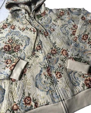 Yesterday Is Dead Bloom Granny Core Tapestry Full Zip Hoodie Oversized Small NWT