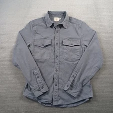 Flint and Tinder Work Shirt Mens Small Gray Button Up Canvas Expedition Pocket