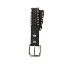 Women's Western Belt Studded Embossed Rockabilly Cowgirl Bohemian Tooled Black