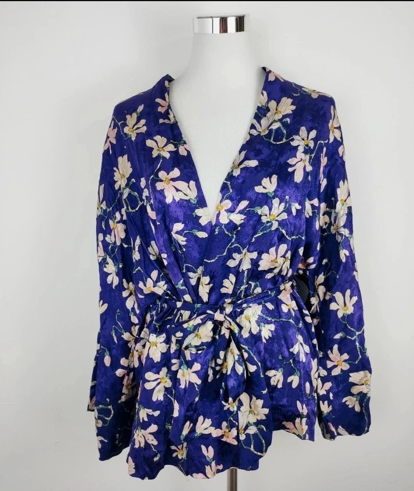Mango Suit Blouse / cardigan cache-cœur violet à manches longues taille XS/S - Photo 1/4