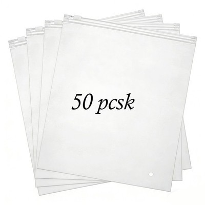 Pack of 50 12x14-inch Frosted Zipper Bags   Clothing & Garment Packaging Bags