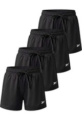 Reebok 4 Pack Girls Dry Fit Athletic Shorts Sports Shorts For Kids Size S 6/7