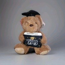 Graduation Congrats Grad Gift Card Holder Plush Brown Bear NWT ANY YEAR